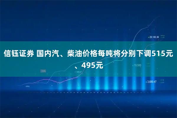 信钰证券 国内汽、柴油价格每吨将分别下调515元、495元